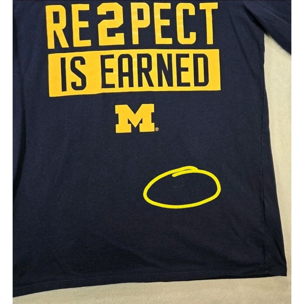 Mens Nike Jordan Michigan Wolverines Long Sleeve T Shirt Medium Blue